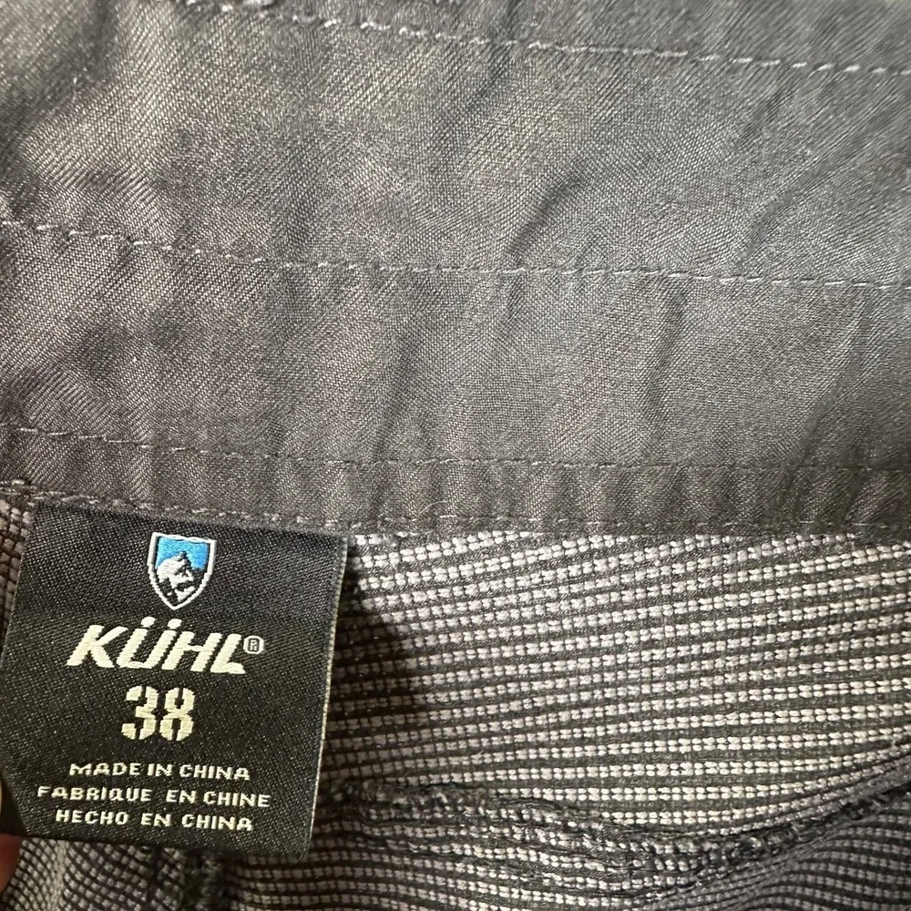 Kuhl Size 38 Mens Shorts Thin Gray Lightweight Zip Flat Front Hiking Pockets - Picture 5 of 12